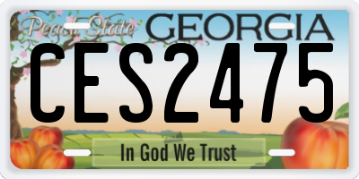 GA license plate CES2475
