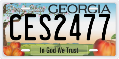 GA license plate CES2477
