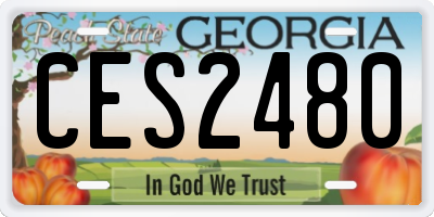 GA license plate CES2480