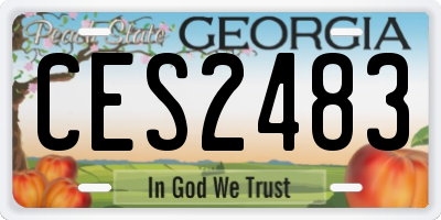GA license plate CES2483