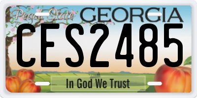 GA license plate CES2485