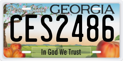 GA license plate CES2486