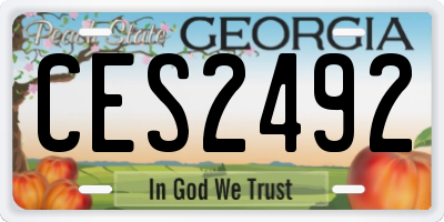 GA license plate CES2492