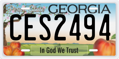 GA license plate CES2494