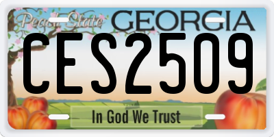 GA license plate CES2509
