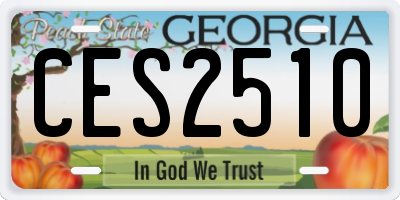 GA license plate CES2510