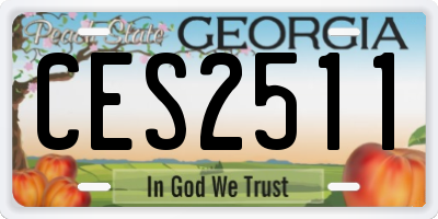 GA license plate CES2511