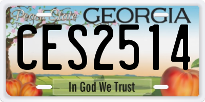 GA license plate CES2514