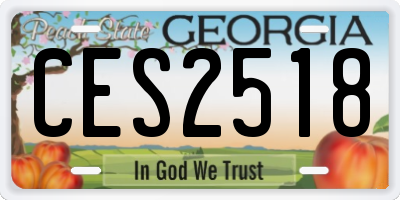 GA license plate CES2518