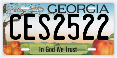 GA license plate CES2522