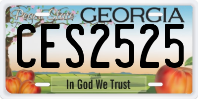 GA license plate CES2525