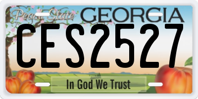 GA license plate CES2527