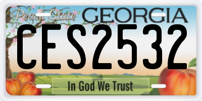 GA license plate CES2532