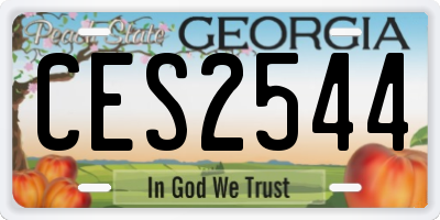 GA license plate CES2544