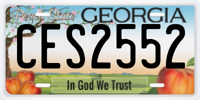 GA license plate CES2552