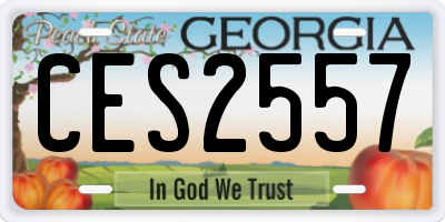 GA license plate CES2557