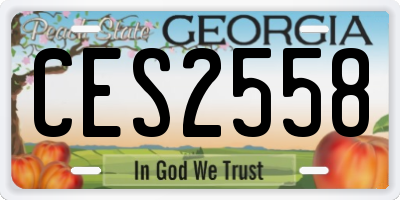 GA license plate CES2558