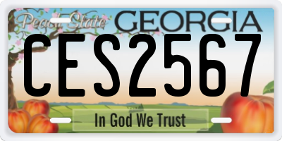GA license plate CES2567