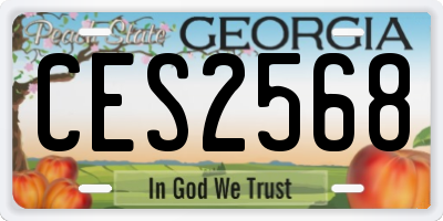GA license plate CES2568