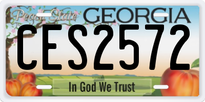GA license plate CES2572