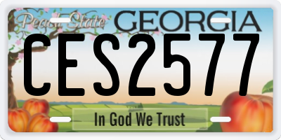 GA license plate CES2577