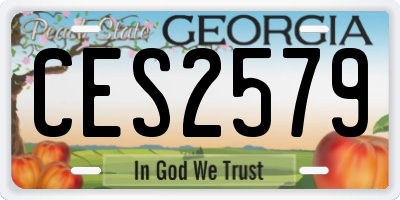 GA license plate CES2579