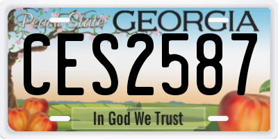 GA license plate CES2587