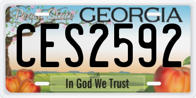 GA license plate CES2592