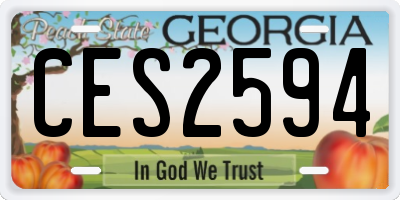 GA license plate CES2594