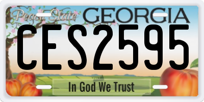 GA license plate CES2595