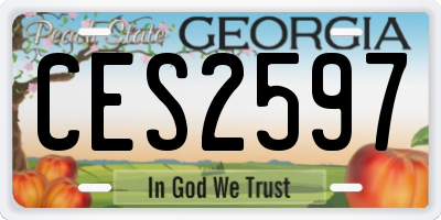 GA license plate CES2597