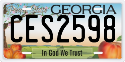 GA license plate CES2598