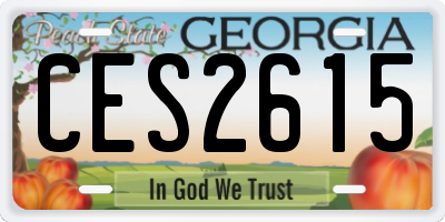 GA license plate CES2615