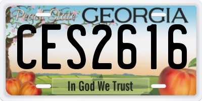GA license plate CES2616