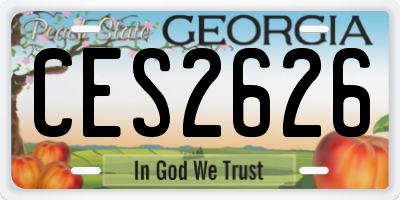 GA license plate CES2626