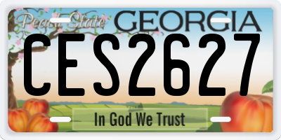 GA license plate CES2627