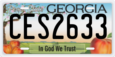 GA license plate CES2633
