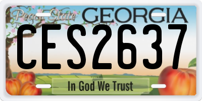 GA license plate CES2637