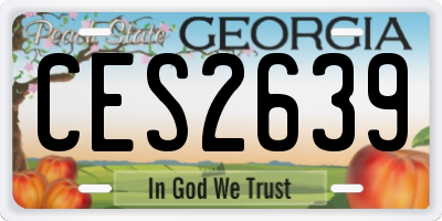 GA license plate CES2639