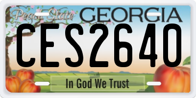 GA license plate CES2640