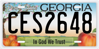 GA license plate CES2648