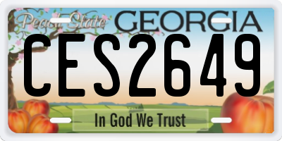 GA license plate CES2649