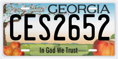 GA license plate CES2652
