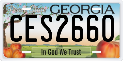GA license plate CES2660