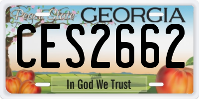 GA license plate CES2662
