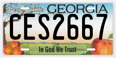 GA license plate CES2667