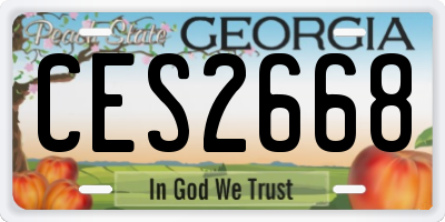 GA license plate CES2668