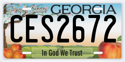GA license plate CES2672