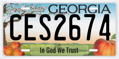 GA license plate CES2674