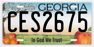 GA license plate CES2675